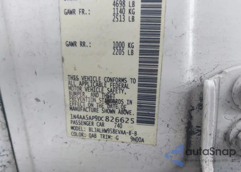 2013 Nissan Maxima 3.5 Sv from USA, damaged, VIN 1N4AA5AP9DC826625